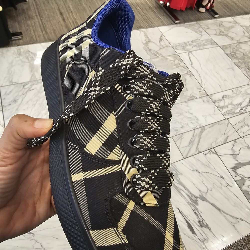 Burberry Black and Cream Checkered Sneakers - Picture 3 of 4